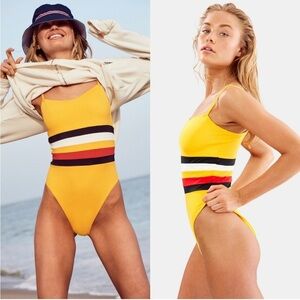 Solid & Striped x RE/DONE The Malibu One Piece Yellow